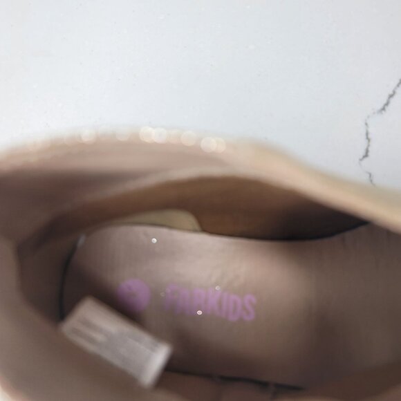 Toddler Girls' Tan Suede & Glitter Ankle Boots booties With Side Zipper size 1 - Picture 6 of 12